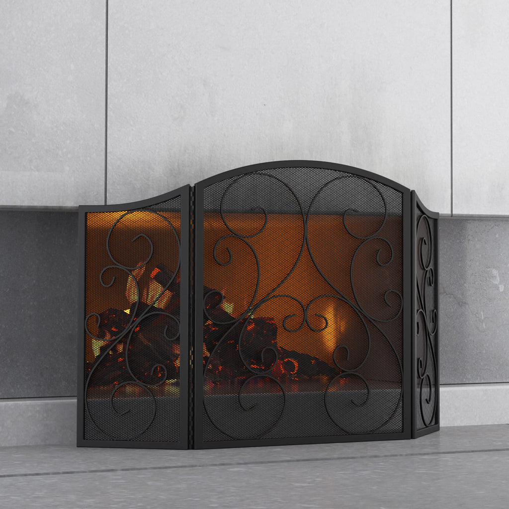 Wrought Iron Fireplace Screen 48×30 Inch P217