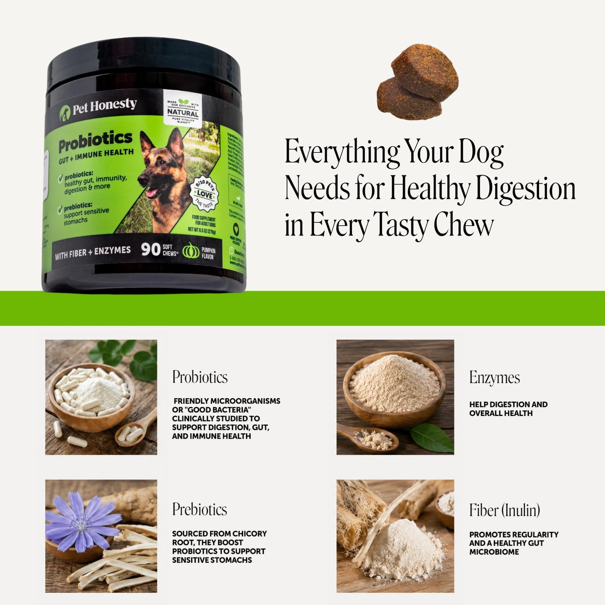 Dog Probiotics Chews 90ct Pumpkin C452012