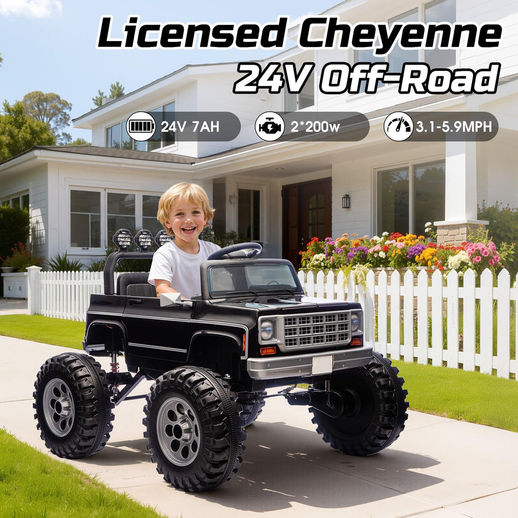 24V Ride on Truck with Remote Control, Black Y5860