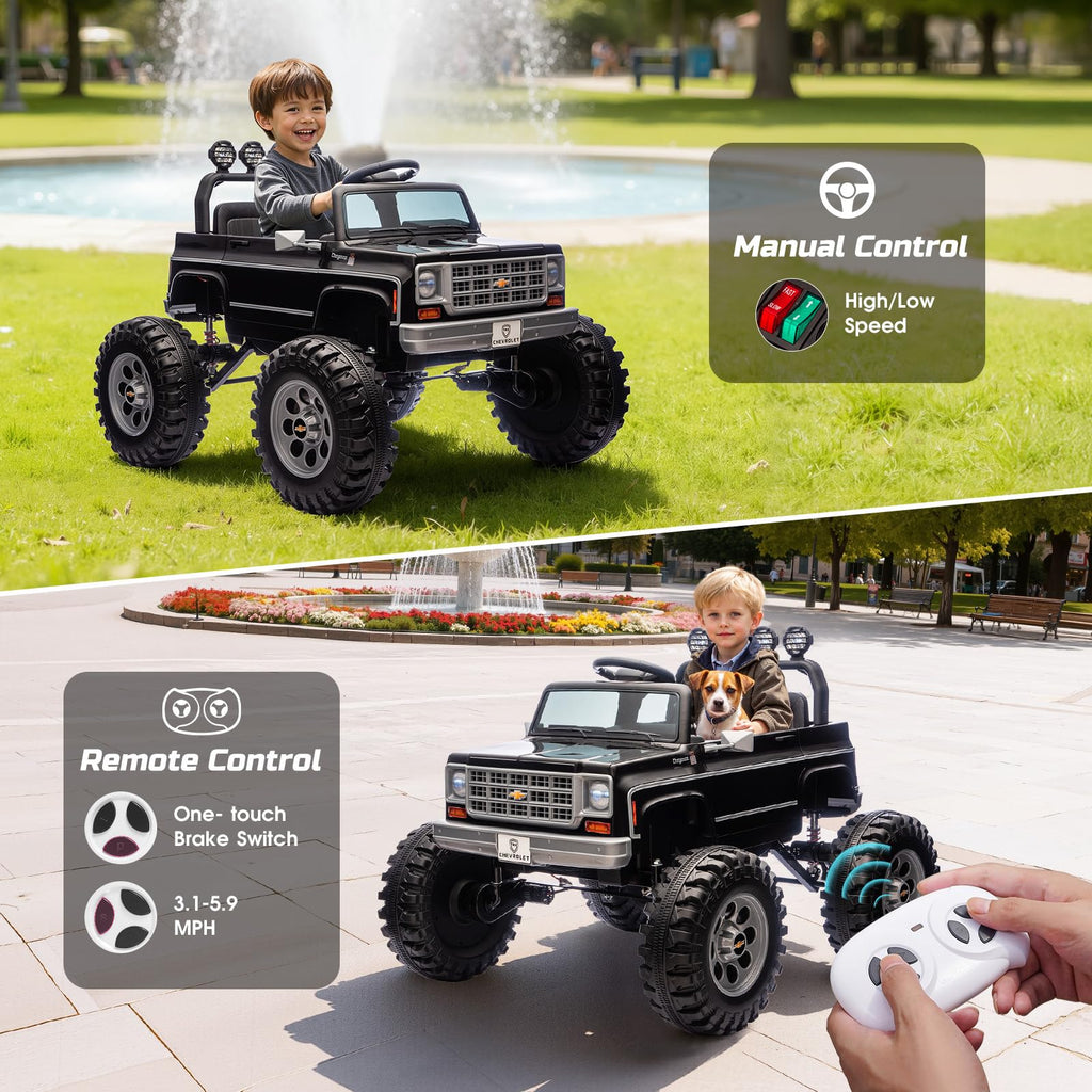 24V Ride on Truck with Remote Control, Black Y5860