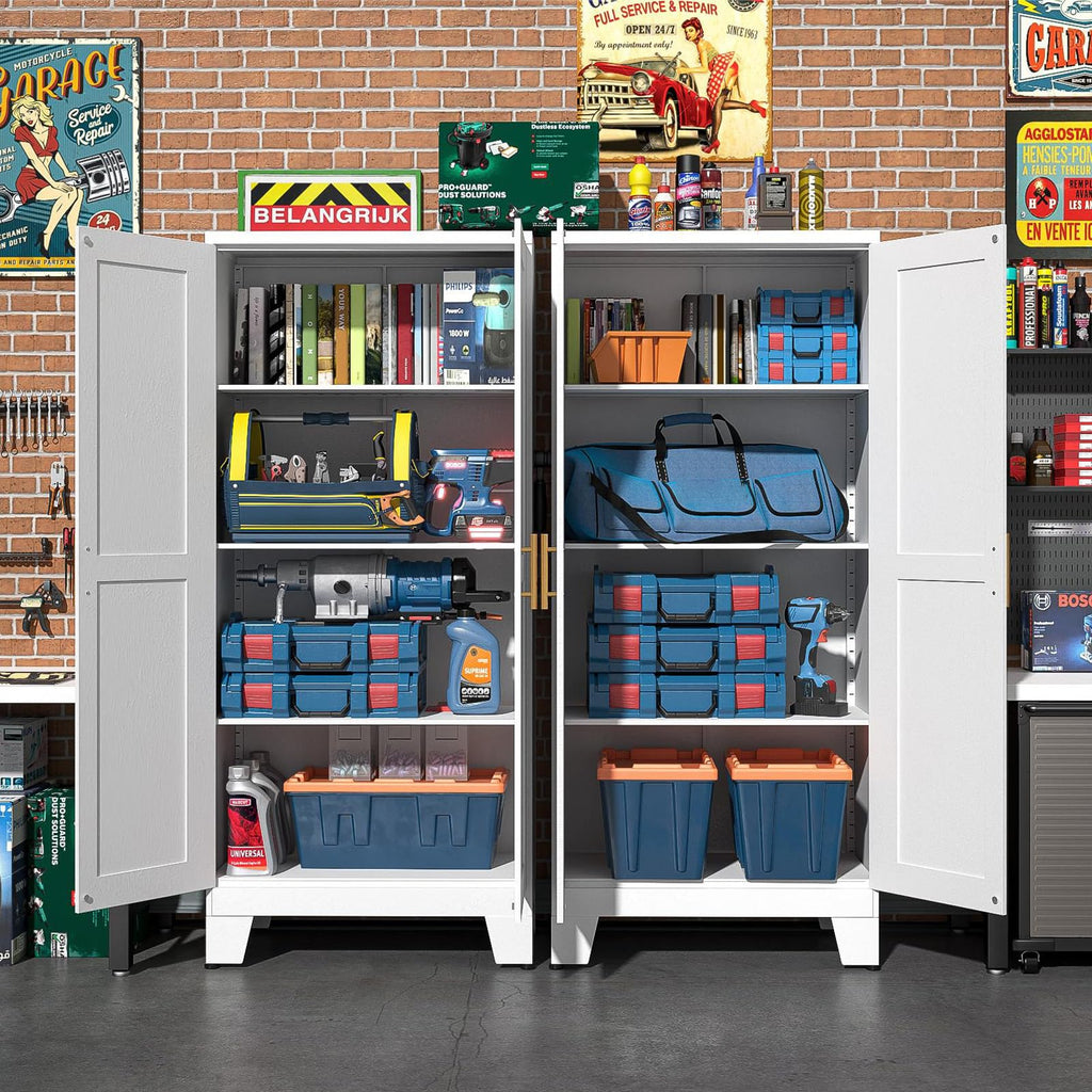 White Metal Storage Cabinet X2874