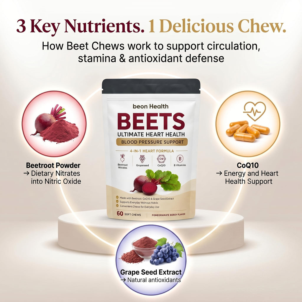 500mg Beetroot CoQ10 Grape Seed Extract Chews S911