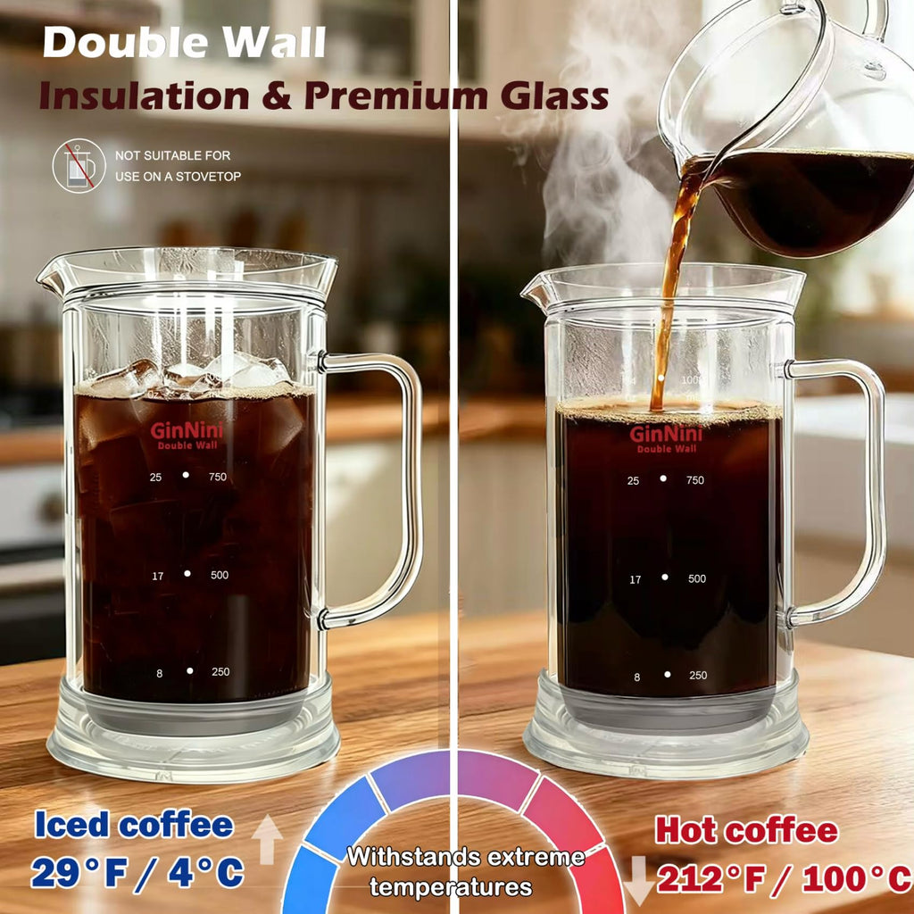 34oz Double-Wall Glass French Press T4012