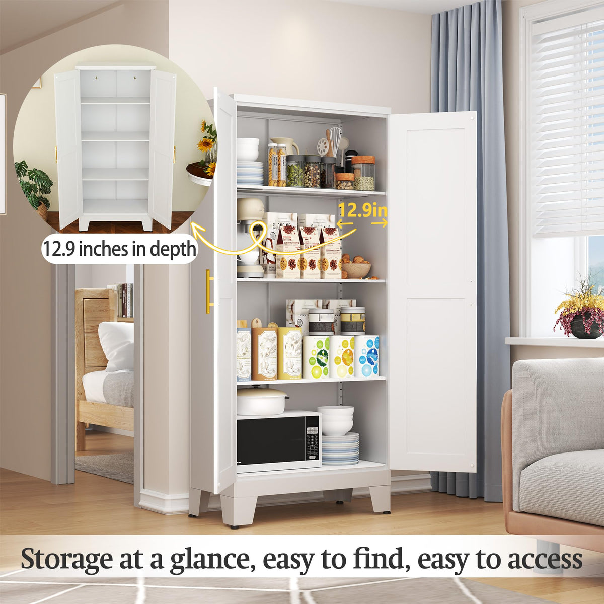 White Metal Storage Cabinet X2874