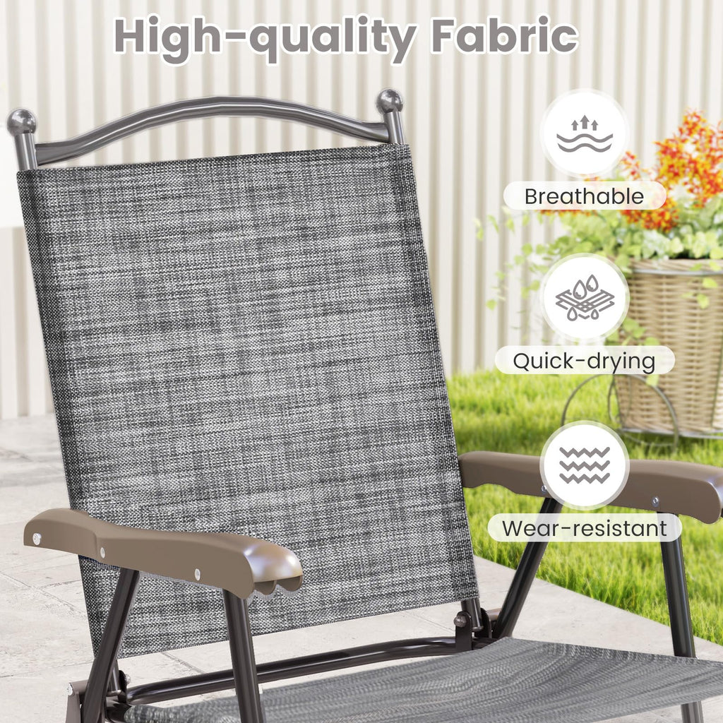 Set of 2 Grey Patio Folding Chairs L10869