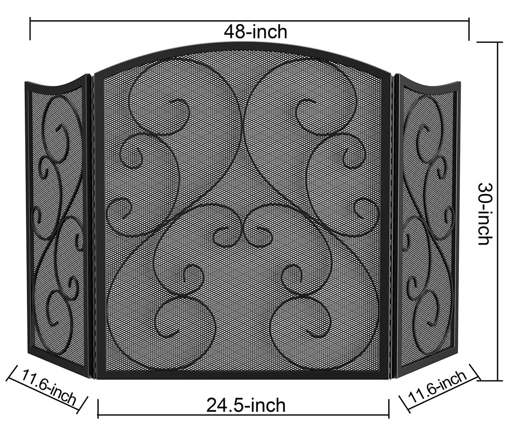 Wrought Iron Fireplace Screen 48×30 Inch P217