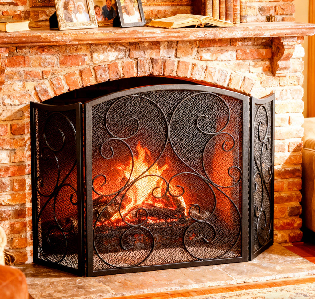 Wrought Iron Fireplace Screen 48×30 Inch P217