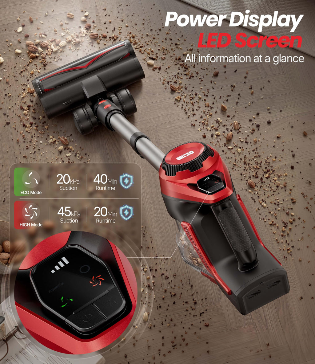 Cordless Stick Vacuum 45Kpa 1.5L Lightweight Handheld Vacuum F859