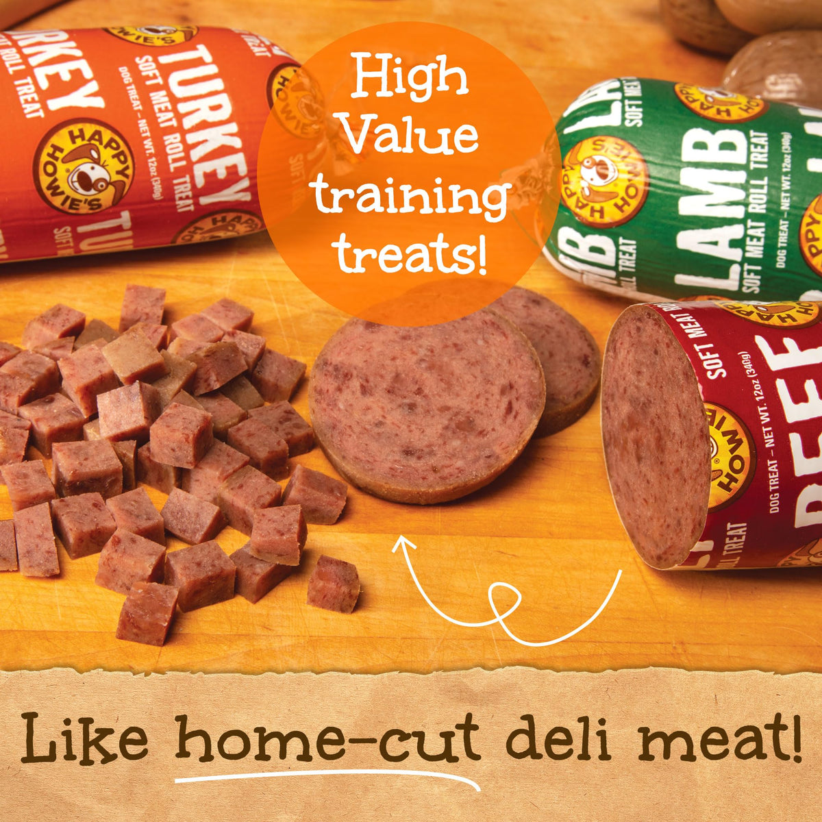 Beef Lamb Turkey Soft Meat Roll Treat 7 Oz (Pack of 3) B895