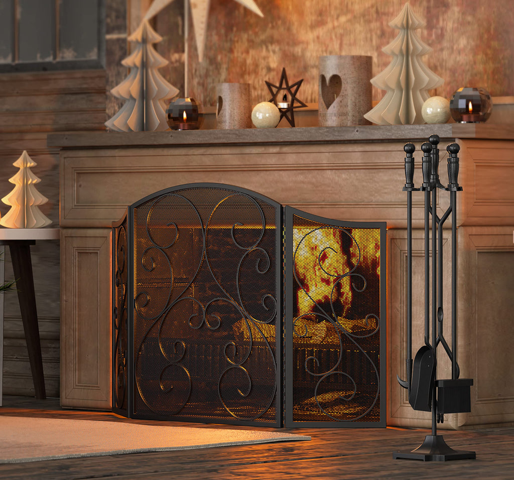 Wrought Iron Fireplace Screen 48×30 Inch P217